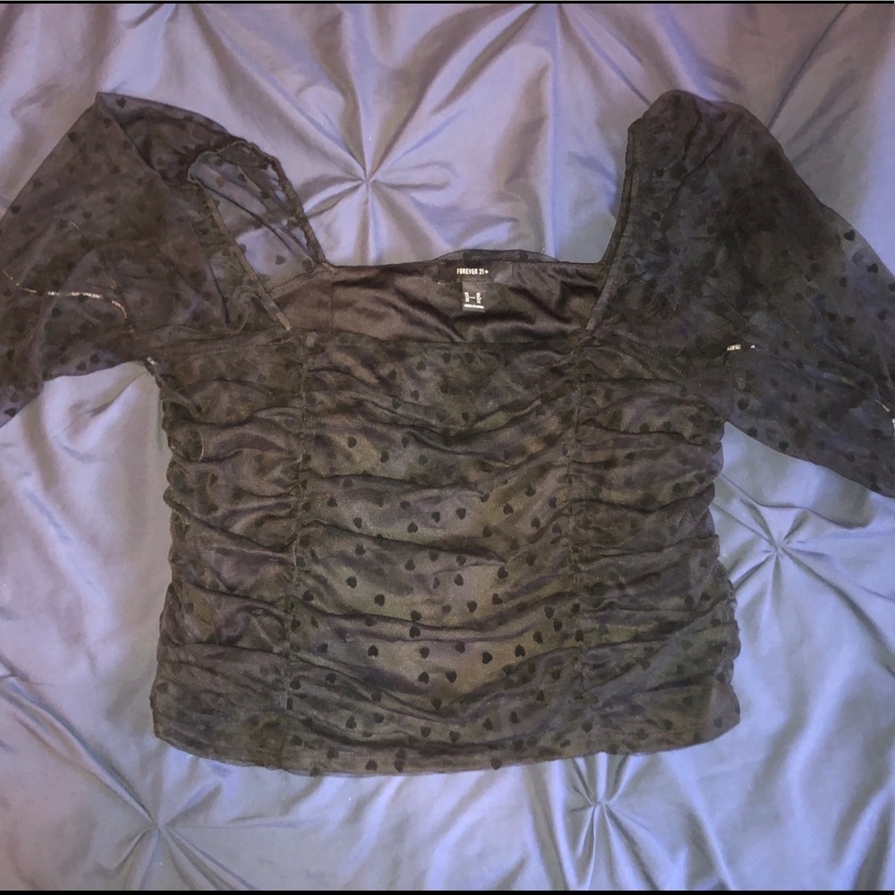 Black blouse with hearts